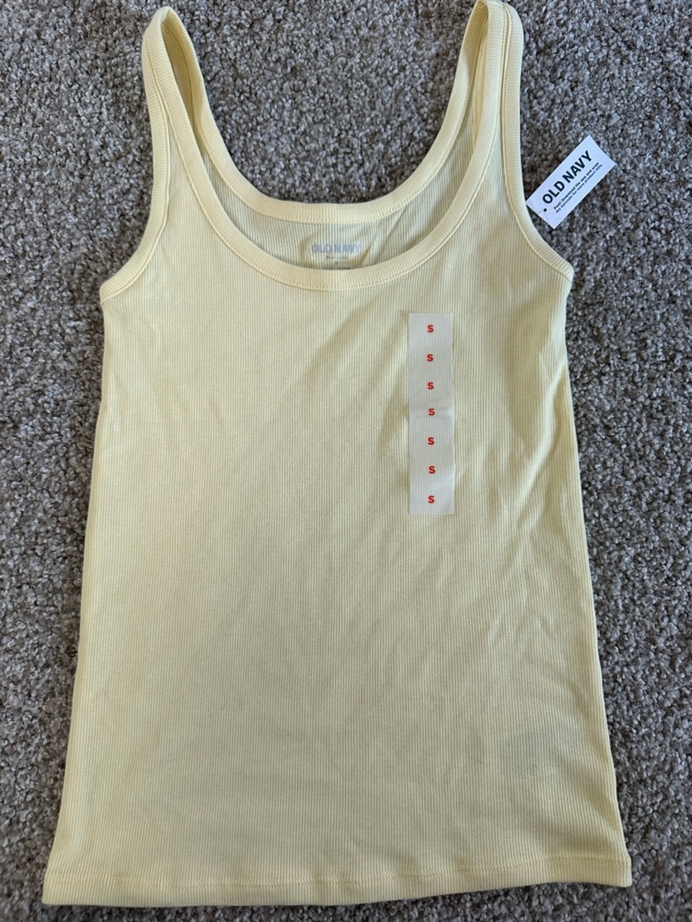 Old Navy Light Yellow Ribbed Tank Top NWT small